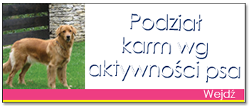 Podział produktów według aktywności psa.